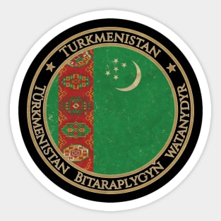 Vintage Turkmenistan Turkmenia Asia Asian Flag Sticker